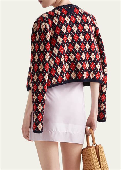 prada argyle sweater|Prada Cotton Jacquard Argyle Knit Sweater .